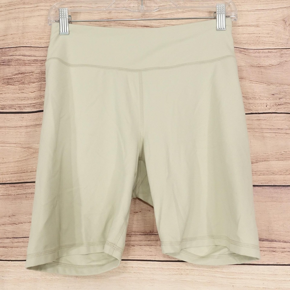 FLX Biker Shorts Womens M Green 7 Inseam Athletic Yoga Running Gym Training